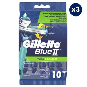 RASOIR MÉCANIQUE 3x10 Rasoirs Jetables Gillette Blue II Plus Slalom