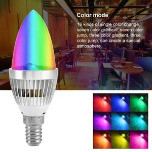 AMPOULE - LED Hililand Lumière de bougie RVB E14 / E12 3W RGB LED Ampoule de lampe à bougie à changement de couleur + Kit de télécommande E14