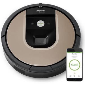 ASPIRATEUR ROBOT iRobot Roomba 966, Sans sac, 0,6 L, Noir, Argent, 