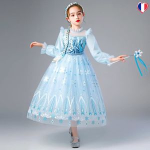 Snyemio Princesse Robe Reine des Neiges Costume Elsa Déguisement po