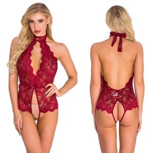 BODY SEXY Lingerie Sexy. Body Transparent Ouvert. V1. Rouge.