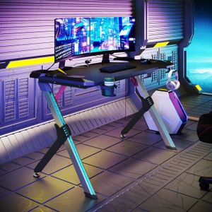 Bureau gaming à LED RGB Gameshark Y-Striker équipé