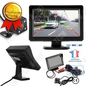 RADAR DE RECUL TD® Caméra de recul 4.3 TFT LCD voiture rétroviseur moniteur + vision nocturne de sauvegarde caméra de recul