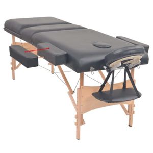 TABLE DE MASSAGE - TABLE DE SOIN NEUF Table de massage pliable à 3 zones 10 cm d'épaisseur Noir En Stock YESMAEFR