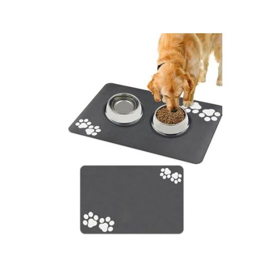 Avvrel Tapis Gamelle Chat Et Chien, 60x40cm Tapis D'alimentation, Tapis Anti Ren