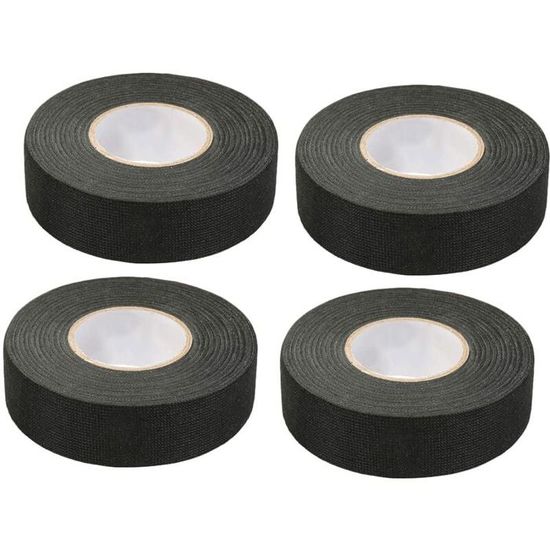 Ruban Adhésif Auto Noir - 4 Rouleaux 1.5cm X 15m, Résistant Haute Température (-60°C à 150°C) - Pour Câblage Voiture