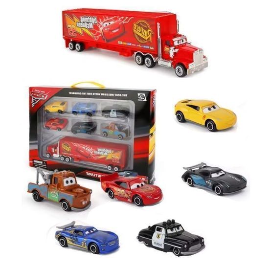 Lot De 6 Voitures MccQueen à Friction – Camions De Course Miniatures, Jouets Inertie Pour Enfants, Cadeau Anniversaire
