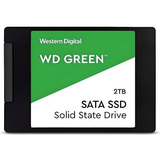 WESTERN DIGITAL Disque dur SATA SSD - 2TB interne - Format 2.5" - Vert