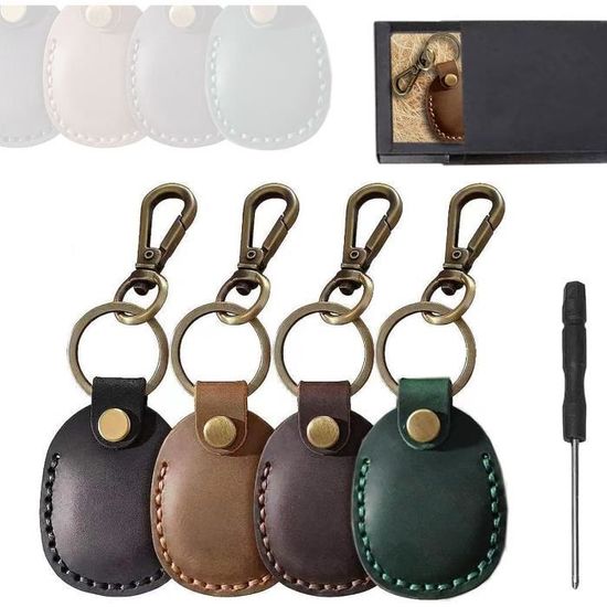 Brun-Porte-clés en cuir véritable pour Apple Airtag, étui Airtag, étuis de  protection Air Tag, accessoires d - Cdiscount Bagagerie - Maroquinerie