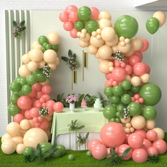 Lot De 30 Ballons Rétro Vert Sauge Et Rose - Décoration Fête, Anniversaire, événement - À Gonfler à L'hélium Ou à L'air - 12