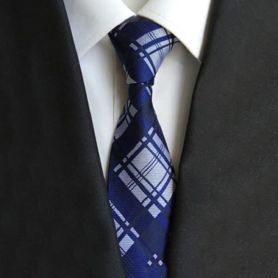 CRAVATE Homme - Cravate business en tissu jacquard style 15 - bleu NS™