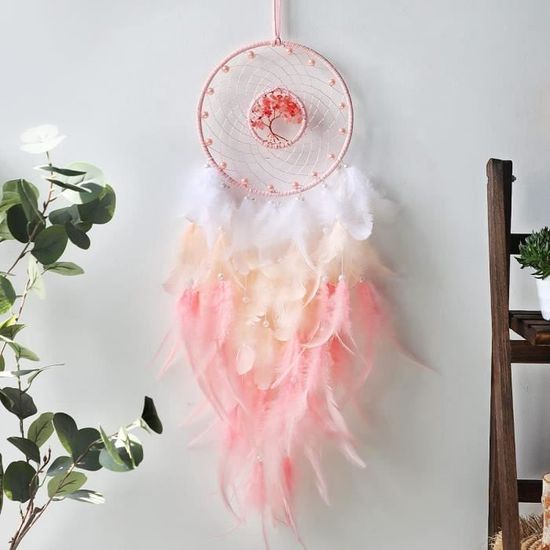 YESMONA Grand Attrape-rêves Arbre De Vie Tissé En Macramé Pour Maison, Chambre à Coucher, Chambre D'enfant, Décoration De Mariage (plume