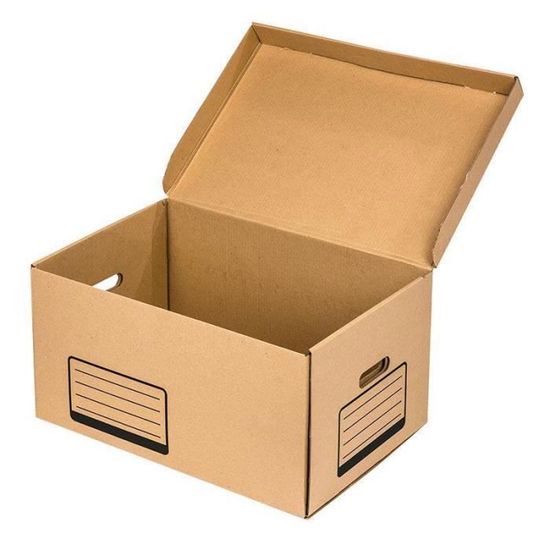 Lot De 10 Caisses Archives Carton - Dimensions 51.5x35.2x26 Cm - Conteneur Pour Boîtes Archives, Transport Facile