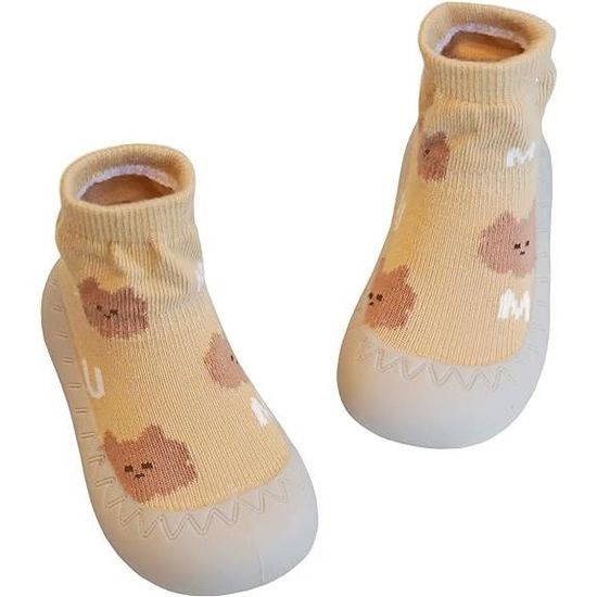 Chausson Bebe, Chaussures Chaussette Antiderapante Chaussures Premiers Pas,  Chaussettes Bébé Dessin Animé Mignon avec Semelle（Blanc） Blanc - Cdiscount  Prêt-à-Porter