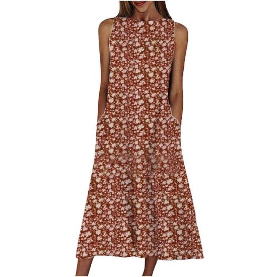 WWricotta Costumes d'halloween pour Femmes, Robe évasée à imprimé Sanglant, Tunique sans Manches, Robe de Cocktail, Robes d'invitées de Mariage Robe Soirée Rouge Robe Longue Fendue
