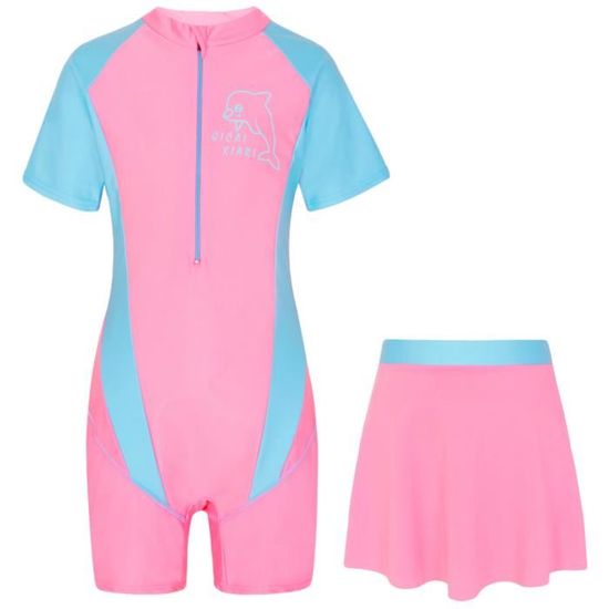 Short De Bain Fille - Imprimé Hawaïen - Taille 6 à 16 Ans - Stretch Polyester/Élasthanne - Pour Plage, Piscine - 6