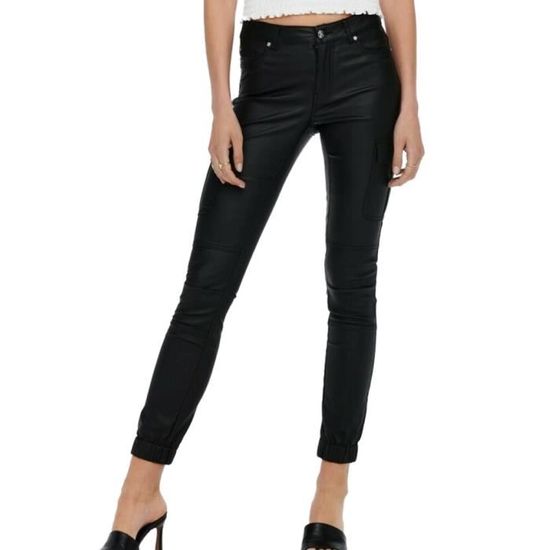 Pantalon Noir enduit Femme Only Missouri Black Cdiscount Pr t