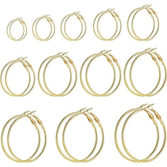 Boucles D'oreilles Créoles Noires Strass Zircon - Brillantes Et Légères - Neuf Sans Emballage