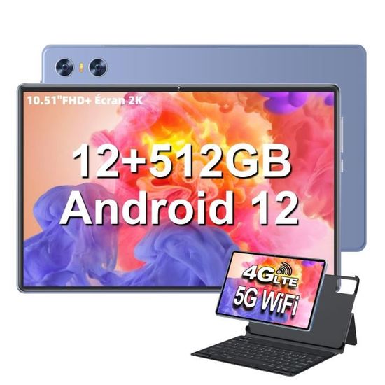 Tablette Tactile 10.4 Pouces, 12Go+512Go Gaming Tablette Android 12,  8300mAh, 16MP+8MP, 4G LTE+5G WiFi-Octa-Core-PC Mode-OTG-GPS - Cdiscount  Informatique