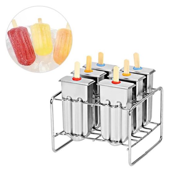 Moule à Glaces Bâtonnets Acier Inox 304 – Réutilisable, Couvercle, Facile Démoulage Pour Enfants