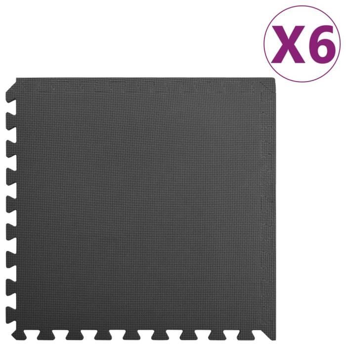 Tapis de sol 6 pcs 2,16 ㎡ Mousse EVA Noir ♪ YWT