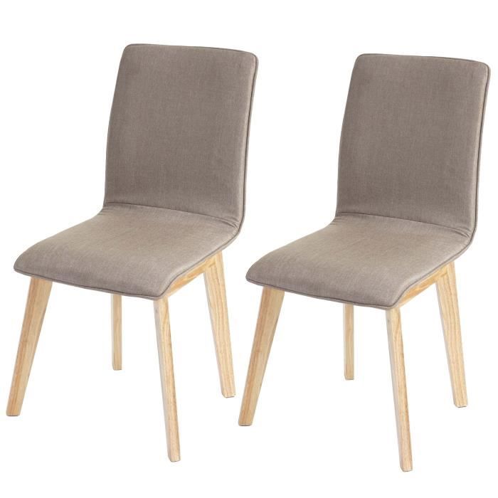 2X Chaise de Salle à Manger Zadar, Fauteuil, Design rétro des années 50, Tissu ~ Marron avec Couture