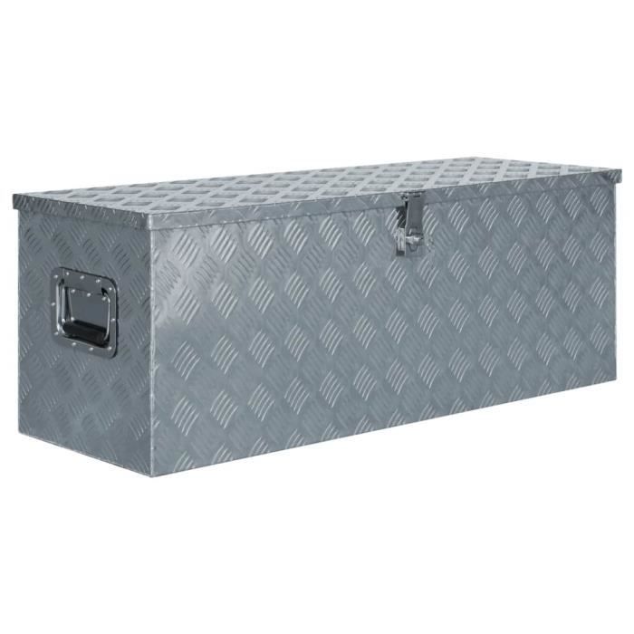 Boîte en aluminium - Chariot à Outils Caisse à Outils Atelier - 110,5 x 38,5 x 40 cm Argenté