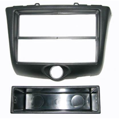 Adaptateur de façade d'autoradio 2x simple DIN Noir Toyota Yaris 2003 – 2006