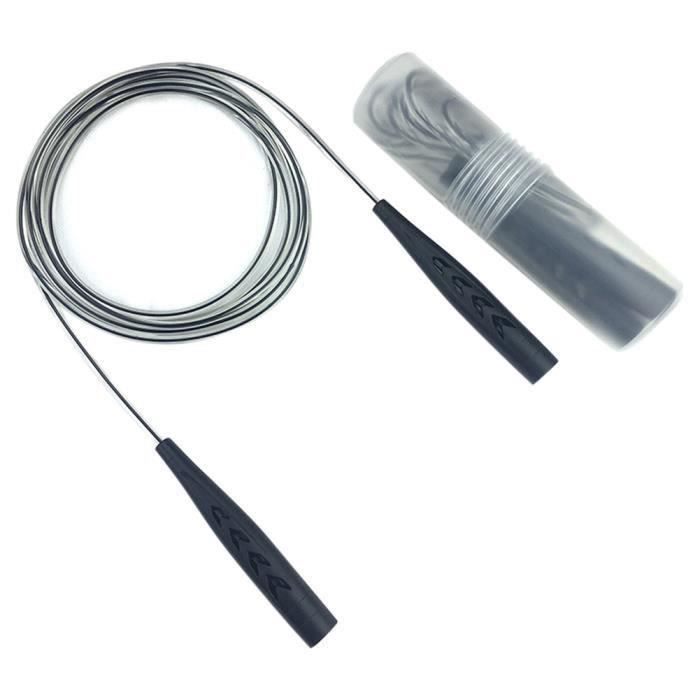 SURENHAP Corde à Sauter réglable en PVC de fitness avec poignées antidérapantes Noir