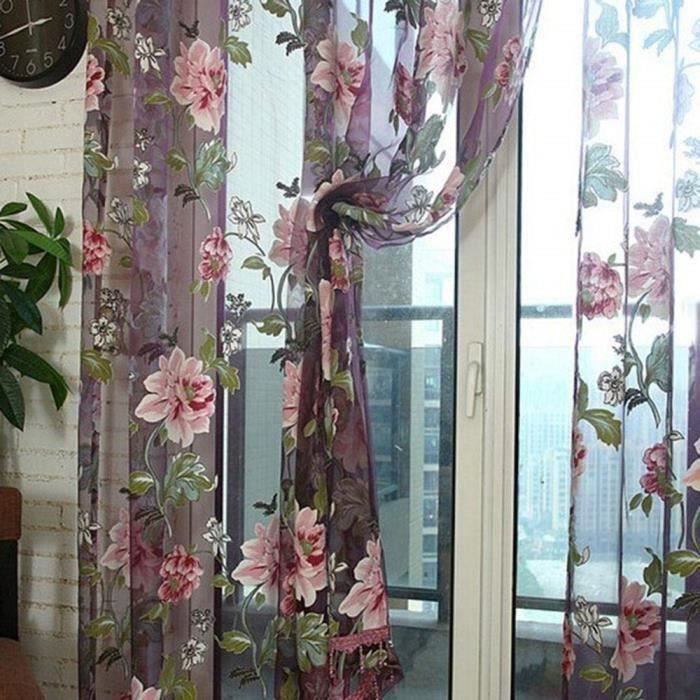 Fleur Rideau Transparent Tulle Rideaux Semi Voilage Vitrage fenêtre dépistage Soins Salon Enfants Chambre à Couche