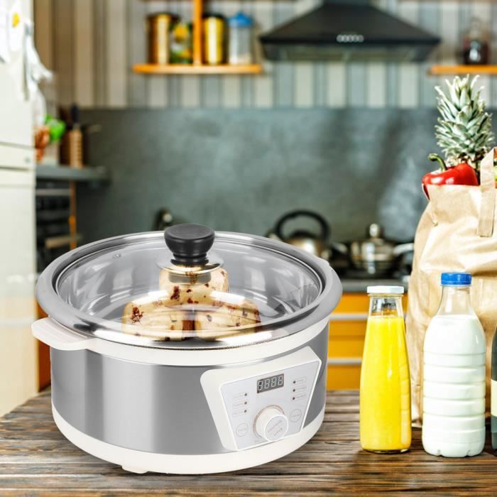 4L Multifonctionnel électrique Hot Pot électrique nourriture vapeur tasse de chauffage en acier inoxydable (EU Plug 220 V) -OLL