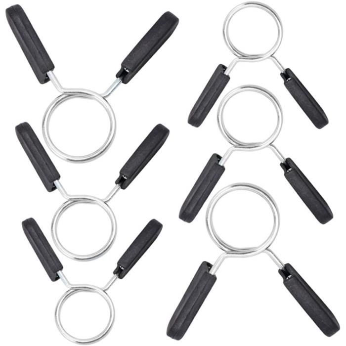 Halteres JPYH 6Pcs Pinces À Ressorts pour Poids, 25-28-30mm Haltères Stop pour Barre De Musculation, Colliers &agr47