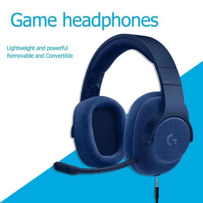 LOGITECH Micro Casque Gamer G433 Pour PC, PS4, Xbox One et Nintendo Switch - Bleu