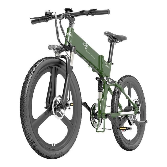 Vélo Électrique BEZIOR X500 Pro Pliant Vélo 48V, 10.4Ah Batterie 500W Moteur, 26 Pouces Pneu, Cadre en Alliage d'aluminium Shimano 7