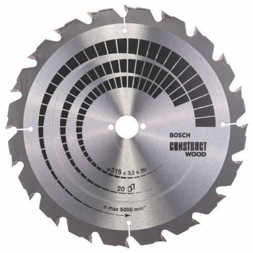 Bosch 2608640691 Lame de scie circulaire Construct Wood pour scies circulaires de table (pour bois avec clous) Ø 315 mm, 1 pièce