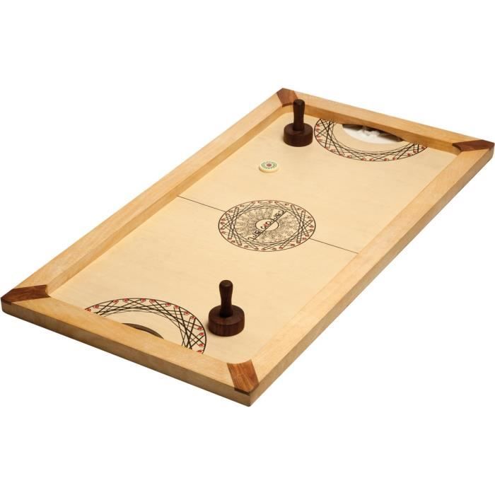 Carrom Art | Le Shuffle Puck ou Air Hockey Mango - 90 x 45 cm | À partir de 6 ans | 2 joueurs | 10 minutes