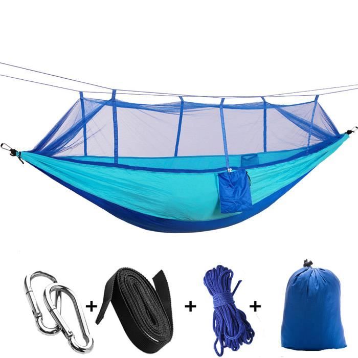2PCS Hamac extérieur en toile de parachute avec moustiquaire, tente de camping, portable ultra-léger