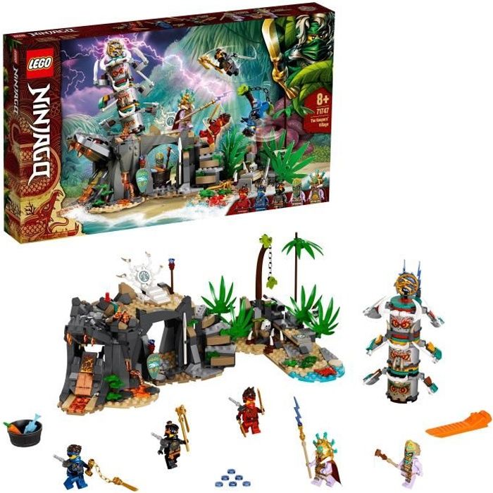 LEGO® 71747 NINJAGO® Le village des Gardiens Jeu de Construction avec Les Minifigurines Ninja Cole, Jay et Kai, Enfant de 8 Ans et +