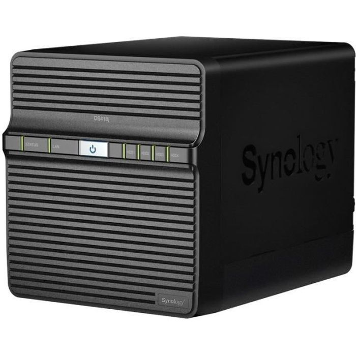 SYNOLOGY - Serveur de Stockage (NAS) - DS418j - 4 Baies - Processeur double cœur 1,4 GHz - 1 Go de RAM - Boitier nu