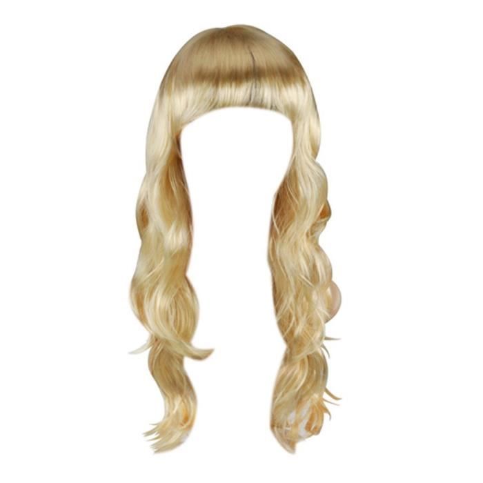 perruque blonde 20 Longs Cheveux Ondulés Fête Costumée Vêtements de Déguisement Costumes
