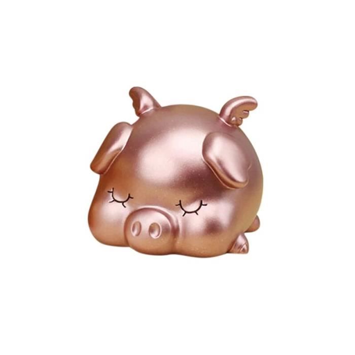 Tirelire cochon rose en vinyle créatif ornements d'animaux de dessin animé anti-chute pour enfants, S