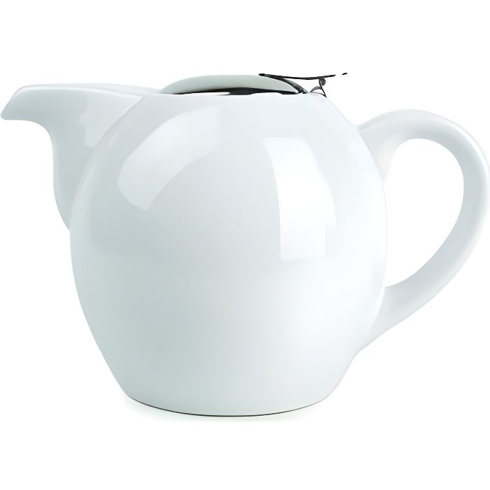 Théière blanche avec filtre en porcelaine 0,5l