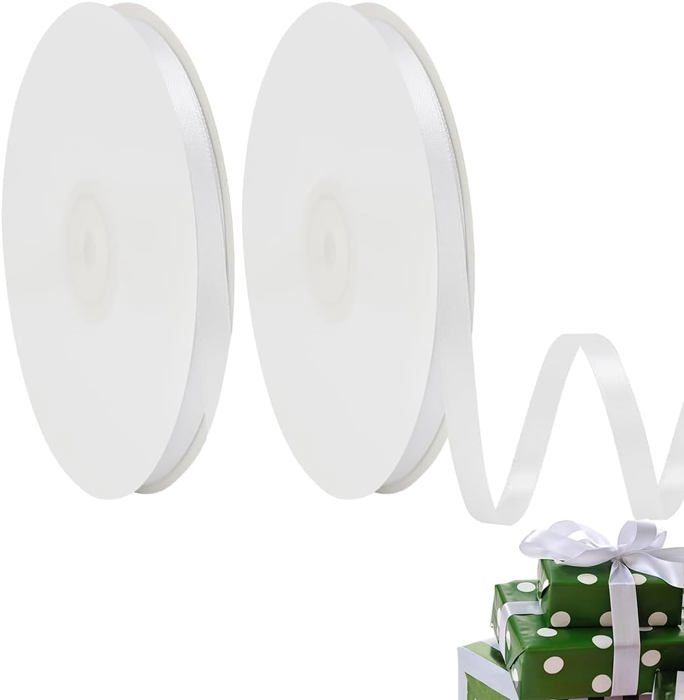 22M X 10Cm Ruban Satin Blanc, Large Ruban Mariage Ruban Cadeau Blanc Ruban Large Pour Gros Noeud