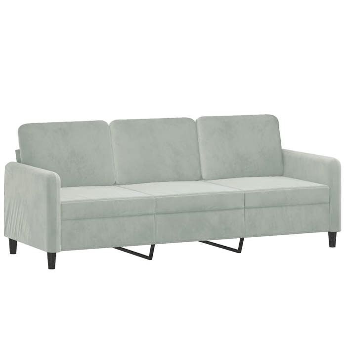 BEAU Canapé à 3 places Gris clair 180 cm Velours SS0000251333