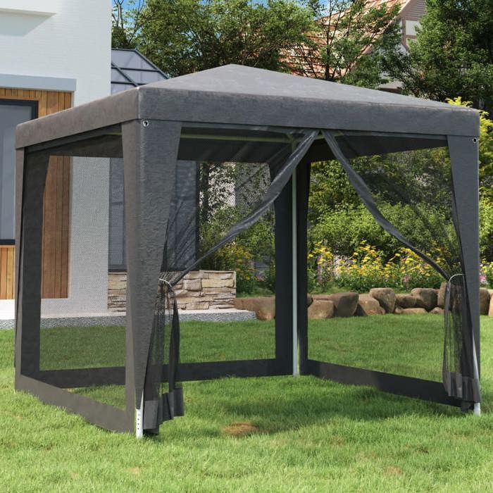 SALE 2025Pavillon Patio VIDAXL - Tente de fête 4 parois latérales en maille Anthracite 2.5x2.5 m chill576146