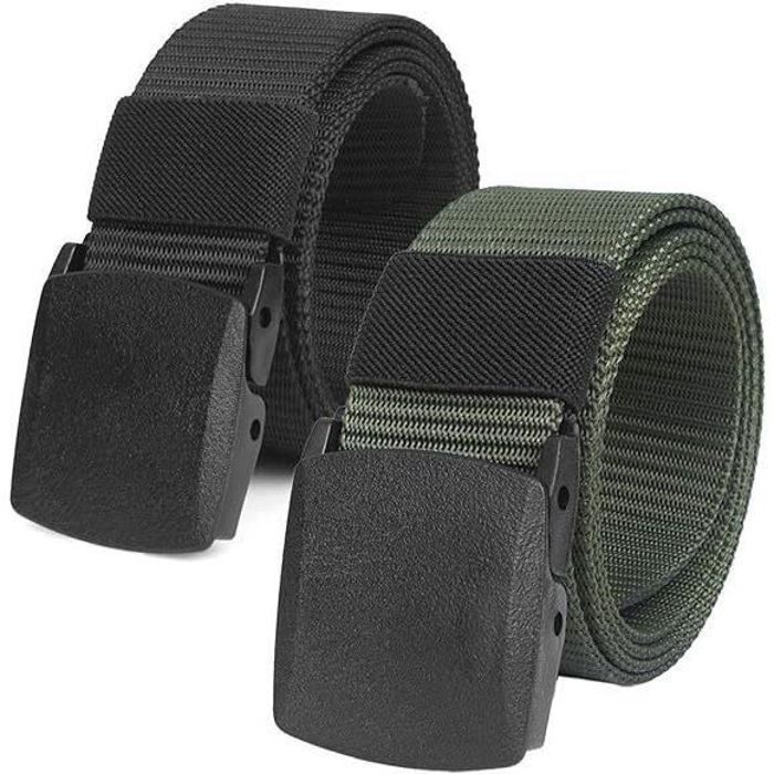 Boucle De Ceinture Réglable 62 Pouces – Toile Militaire Vert Olive Et Noire