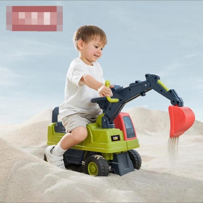 Tractopelle Enfant 89x32x45 Cm – Pelleteuse à Bras Réglable, Son Moteur, Rangement Sous Siège – Dès 1 An