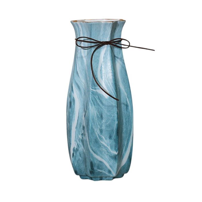 IMAYA - Vase en céramique couleur marbre bleu ciel H27.5 cm IMAYA - Vase en céramique couleur marbre bleu ciel H27.5 cm