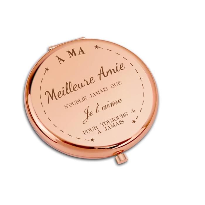 Miroir de poche - Meilleure Amie - Rose - 6 5 cm - Compact et élégant Miroir de poche - Meilleure Amie - Rose - 6 5 cm - Compact et élégant