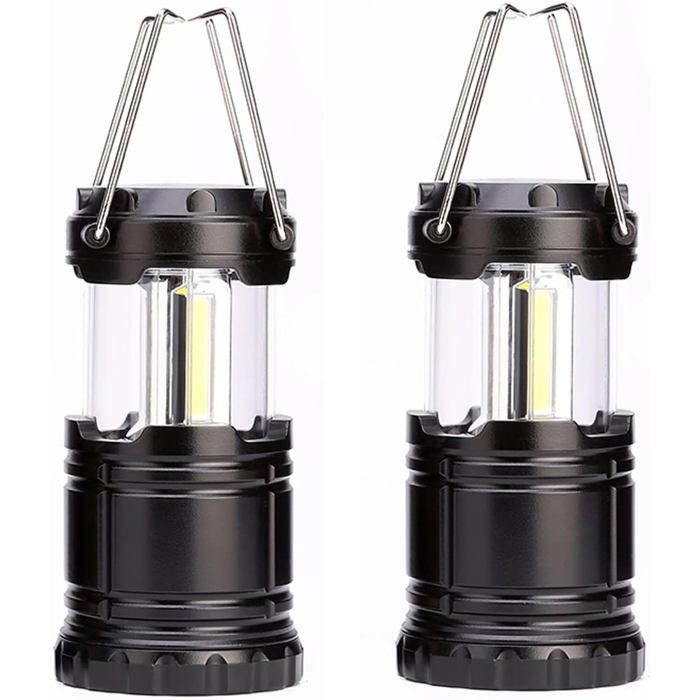 Lampe de camping LED portable avec crochet pliable étanche à piles idéale en cas douragan durgence à la maison